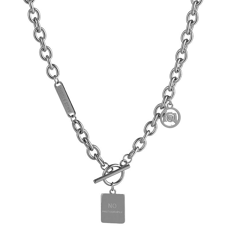 Men's Trendy Titanium Steel Clavicle Necklace - High-End Hoodie Chain for Men & Boys