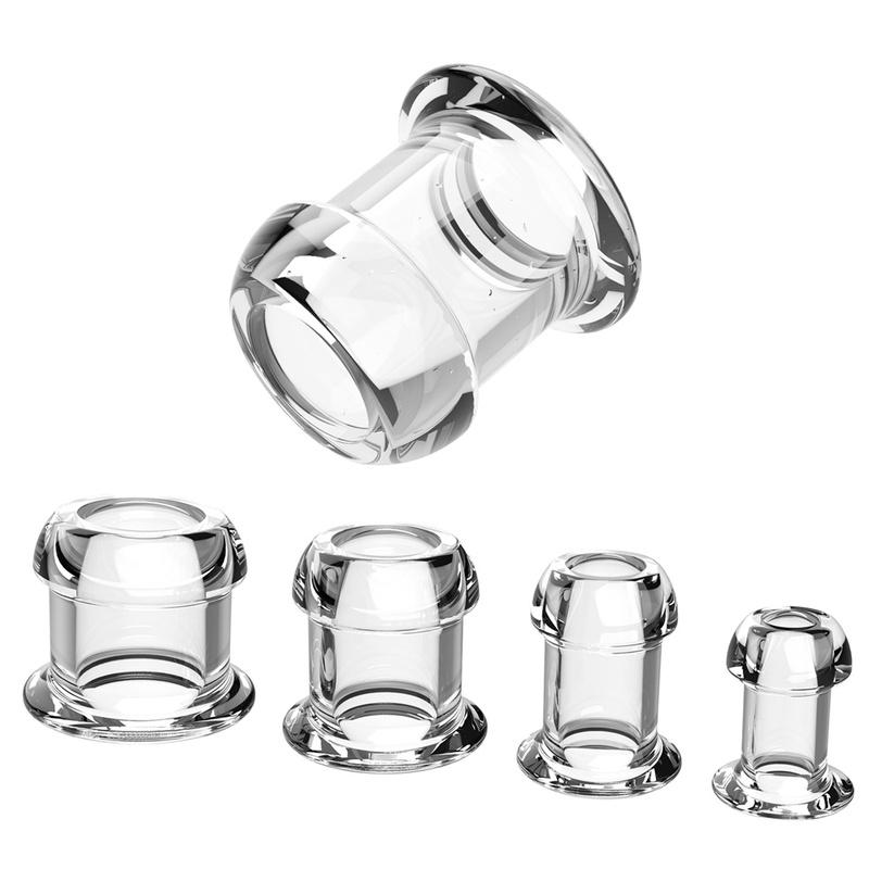 Hollow Speculum Peeking Anal Beads Butt Plug with Stopper Expander Tunnel Transparent Anus Dilation Expansion Prostate Massage