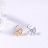 Gold L-Stab Nasenpiercing Nasenring Vollbesetzt mit Diamanten Herz zu Herz Zirkonia Nasenpiercing Schmuck Nasenring 20G