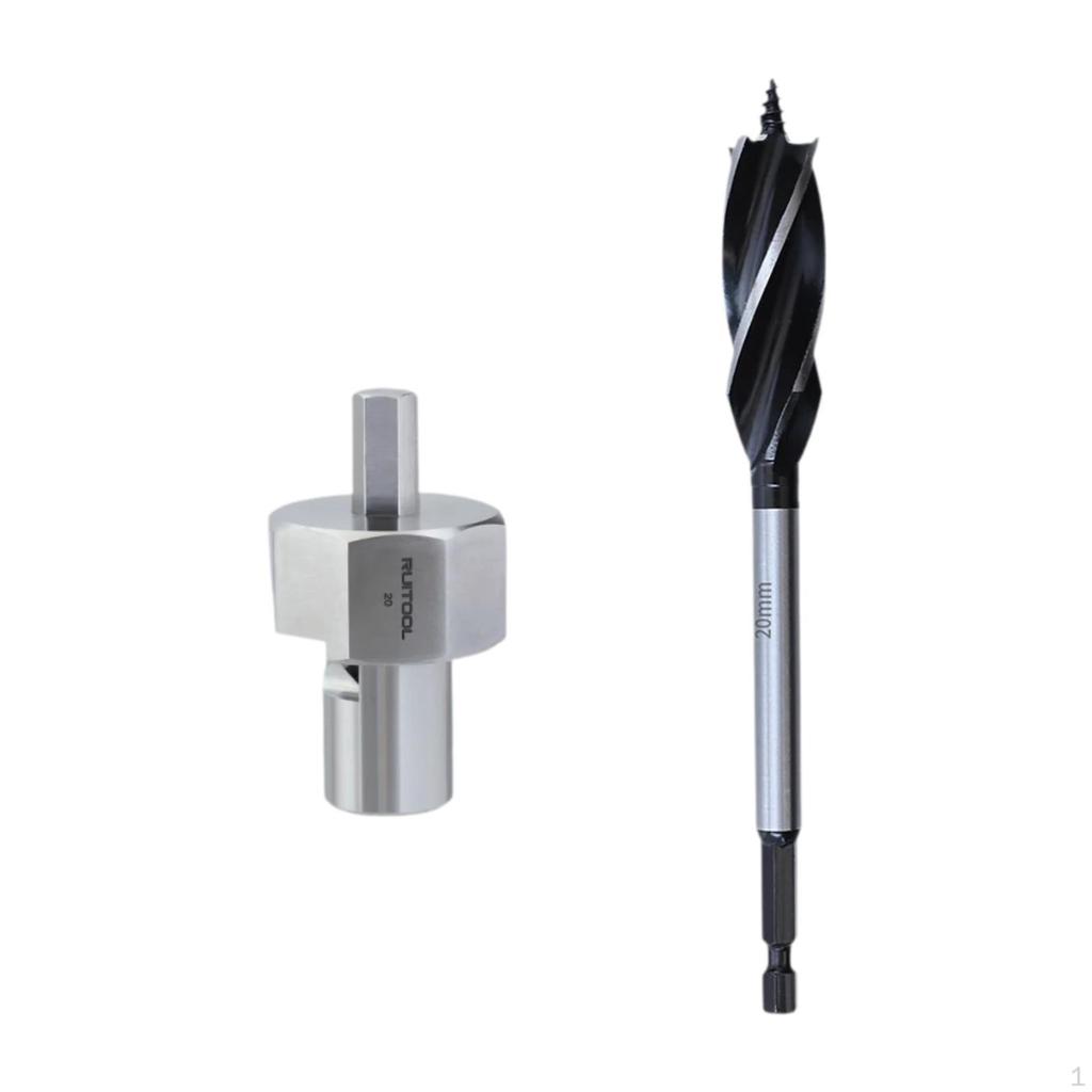 20mm Dog Hole Chamfer Reamer with Drill Bit, 9mm Hex Shank, 6.3cm Length, for Workbench, Sturdy