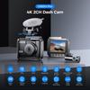 AZDOME 4K Dual Lens Dash Cam with Bluetooth, WiFi, Parking Monitor, and GPS Tracking