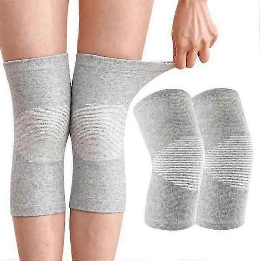 Bambus-Knieschoner, 2 Stück Sport-Knieschoner für Damen und Herren, Kniebandage bei Arthrose, elastische Knieschoner (XL)