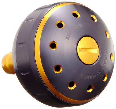 SHIMANO Genuine Reel Parts Yumeya Aluminum Round Power Handle Knob L Knob for Type B 26293 Parts Black/Gold