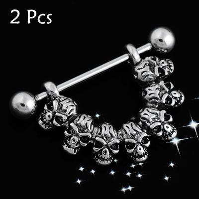 Wolf Head Nipple Shield Rings Barbell Barbells Sold as Pair Nipplerings Animal