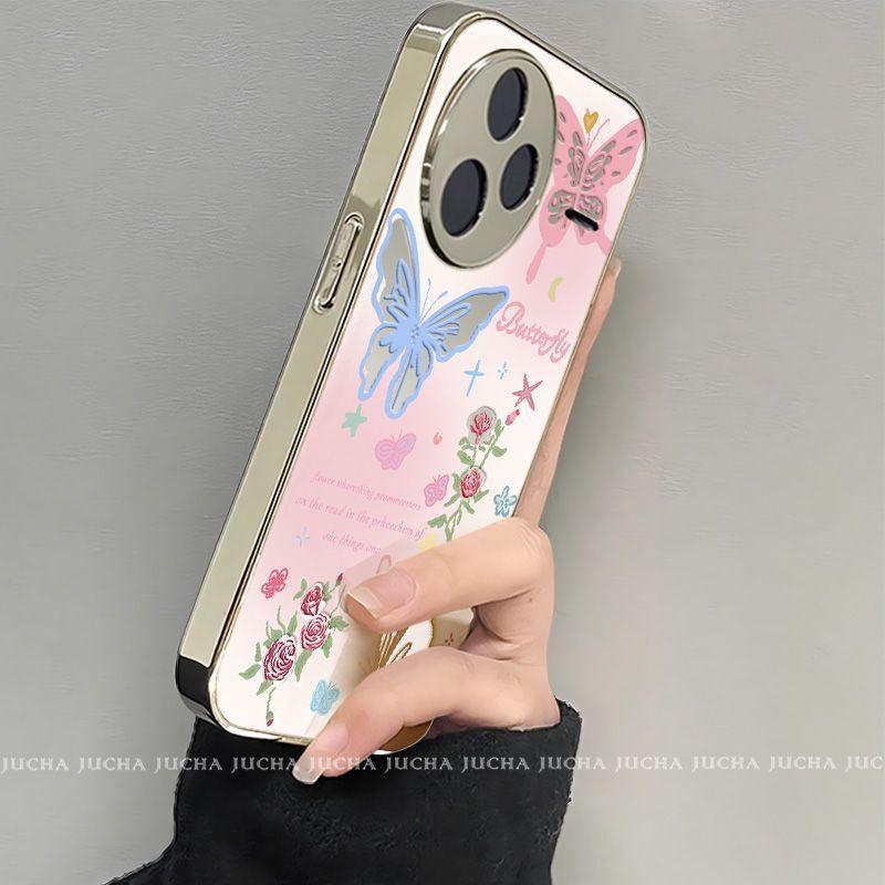 Premium Silicone Phone Case Redmi K80 K70 Pro With Abstract Butterfly Floral Print Full Coverage Anti-Drop Design Redmi K80 Pro