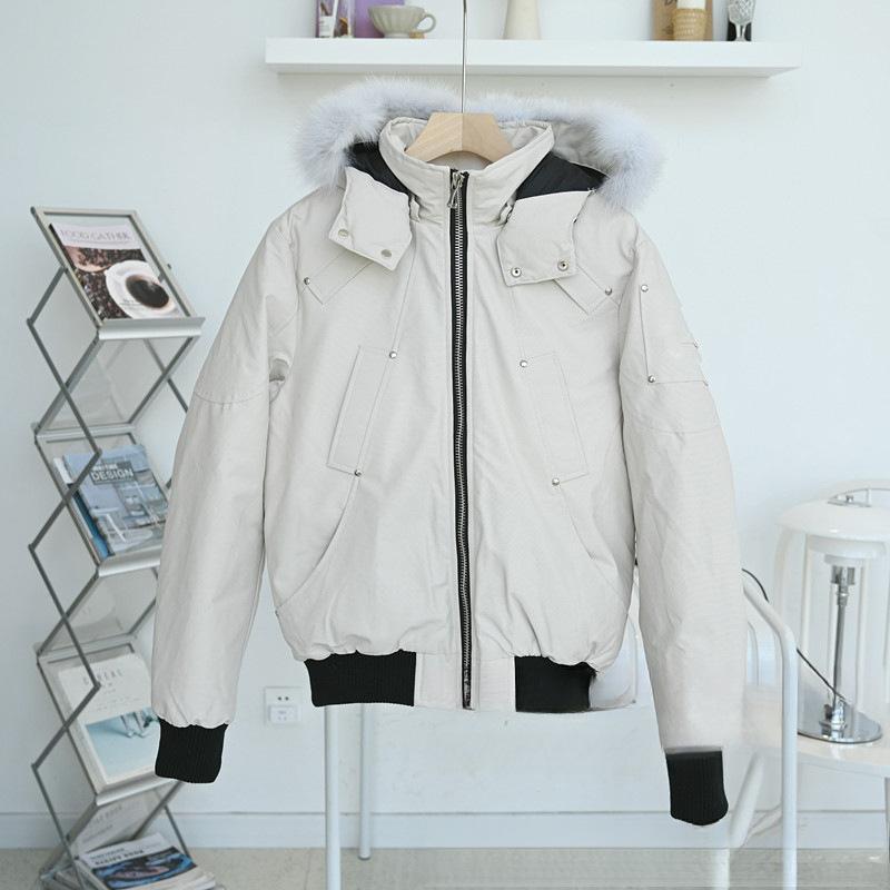 High version big goose scissors down jacket Canadian men's and women's short jacket Q silver fox jacket