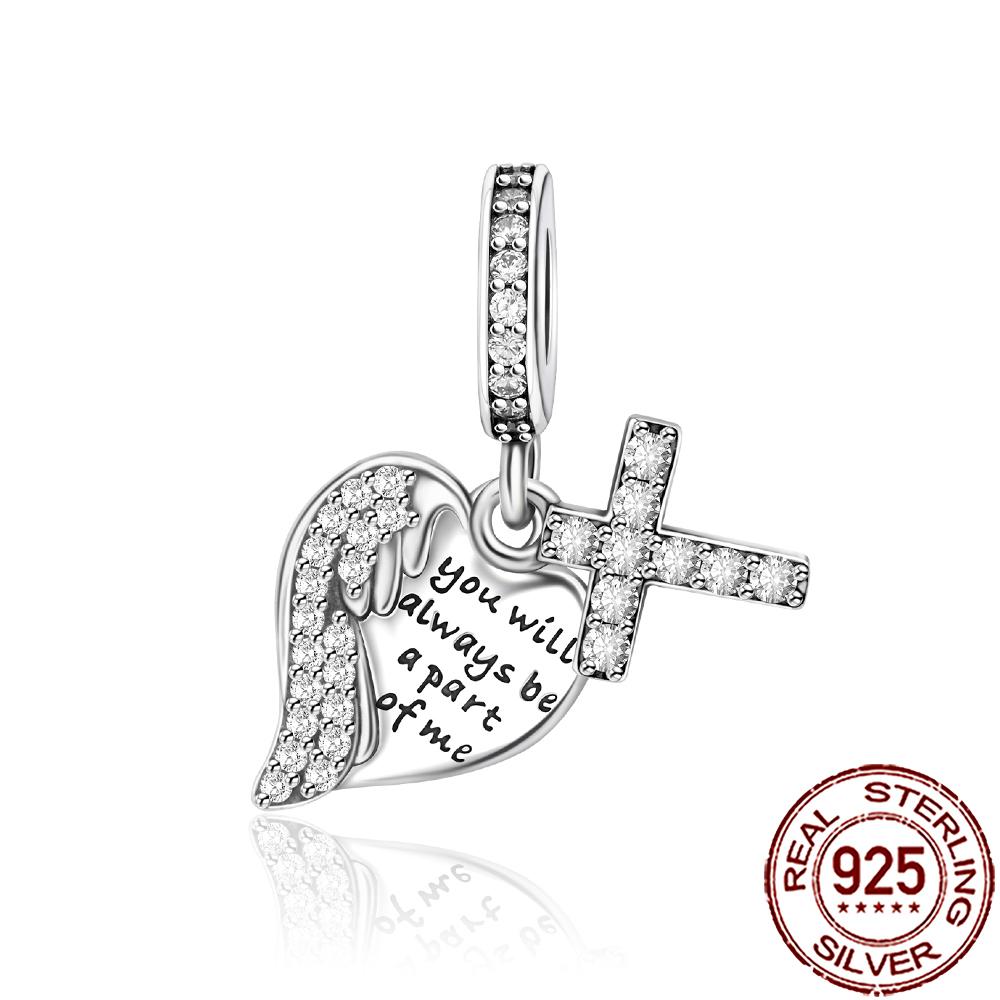 New Charms Copper Dream Catcher Cross Clover Angle Wing Heart Beads Fit Origina Bracelet Necklace Diy Jewelry