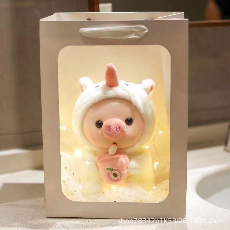 Milk tea pig doll cute bunny doll turned into frog doll cute bunny doll birthday gift