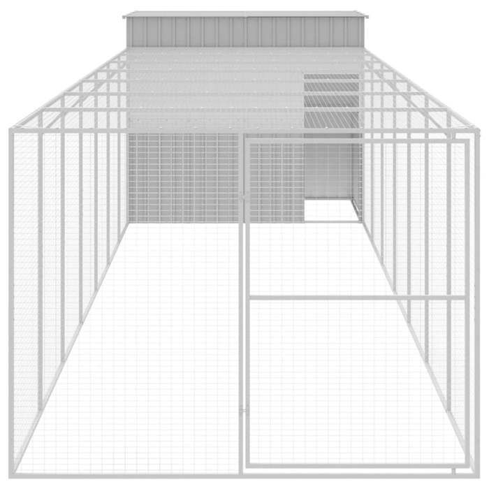 VidaXL Dog Niche with Courtyard Light Grey 214x865x181 Cm, Dog Cage, Dog Shelter, Pet House, Cages 3189140