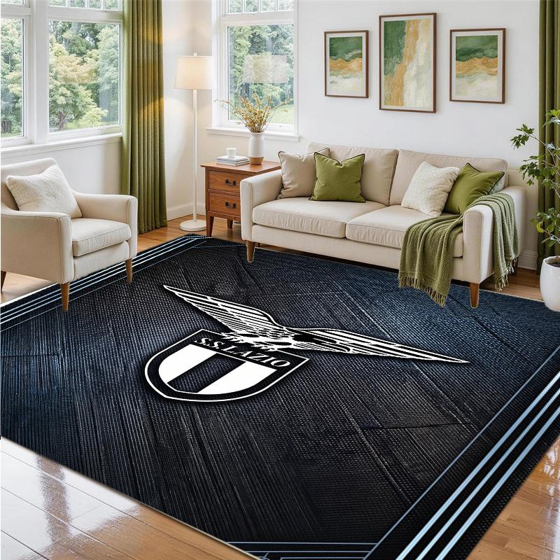 Lazio FC Design Crystal Velvet Rug Soft Decorative Mat for Bedroom Entrance