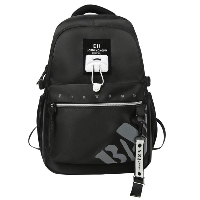 Casual Nylon Backpack With Large Capacity And Letter Printing Design For Daily
