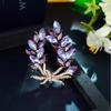 Elegant  Purple Flower Brooch Classic Luxury Business Suit Pin For Women Girls Versatile Brooch Clothing Accessories