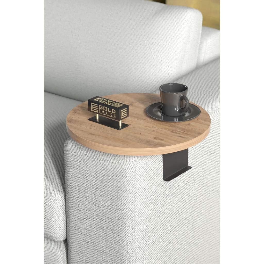 Side Table Adjustable Tray Decorative Modern Tray Sofa Table Walnut