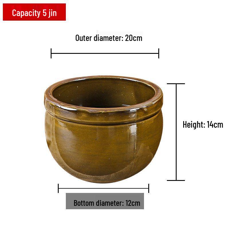 Traditional Ceramic Water Jar for Pickling, Rice Wine Fermentation, or Flour Storage