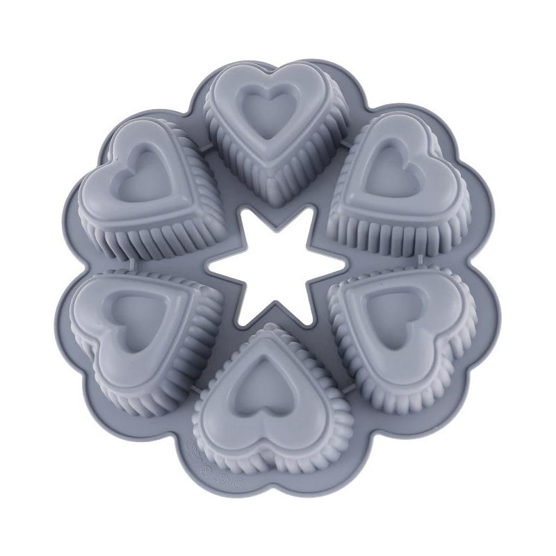 Nonstick Silicone Heart-Shaped Cake Mold Oven Safe Heat Resistant Puddings Mould Reusable Cupcakes Chocolates Baking Mold