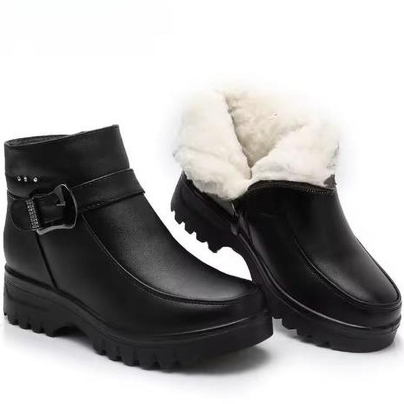 Fashion Winter Women Ankle Boots Thick Plush Warm Snow Boots Mother Waterproof Booties