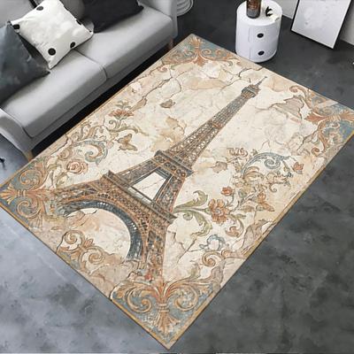 2025 New Paris Eiffel Tower Carpet Rug for Living Room Bedroom Home Sofa Decoration,Kids Play Non-slip Floor Mat85
