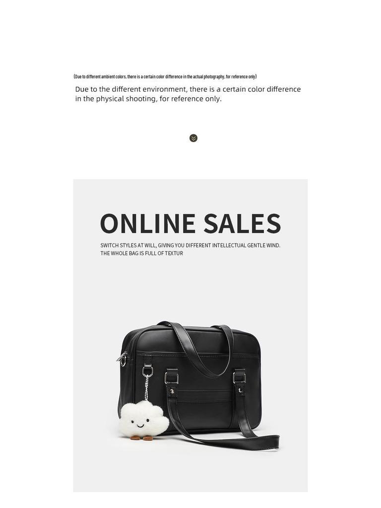 PU Women's Crossbody Bag: Japanese School Style JK Uniform Handbag, Solid Color Shoulder Bag for Student Commuting
