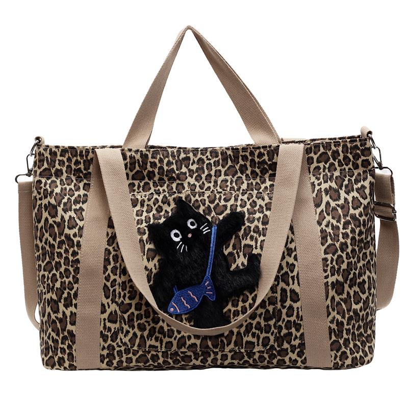 

Сумка-тоут с леопардовым принтом, женская сумка через плечо, большая вместительная сумка для покупок