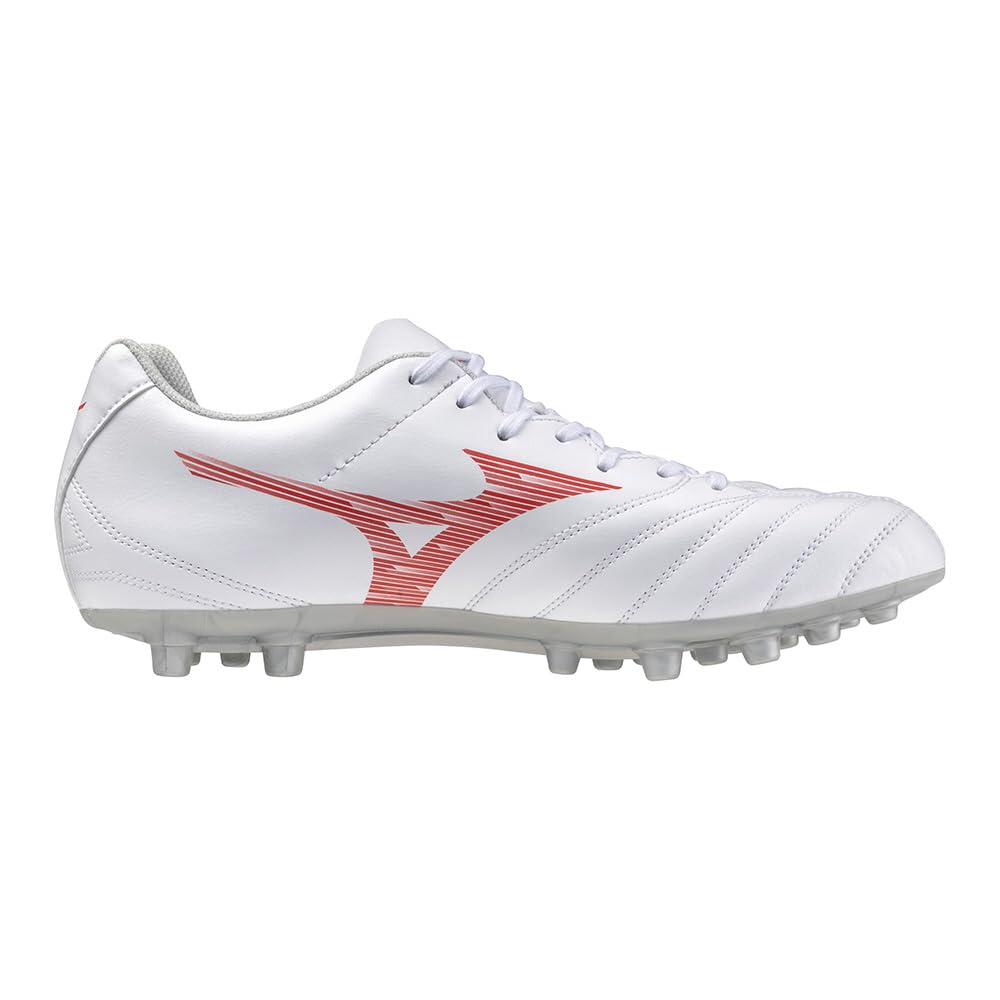 Mizuno Monarcida NEO 3 Select MG Soccer Club White X 3E Cleats, Football, Wide, Lightweight, Rugby, Red, 26.5 Cm,