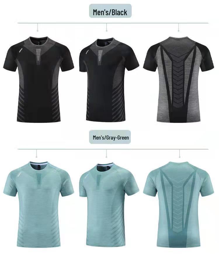 Men's Summer Quick-Dry Short Sleeve Round Neck Sports T-shirt for Running & Fitness