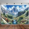 Magnificent Tapestry1Pc Magnificent Mountains Forest Creek Aesthetic Polyester Print Tapestry | Birthday Gift, Room Decoratio