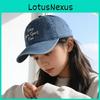 Womens Denim Baseball Cap Chic Letter Embroidery Sun Protection For Daily Wear