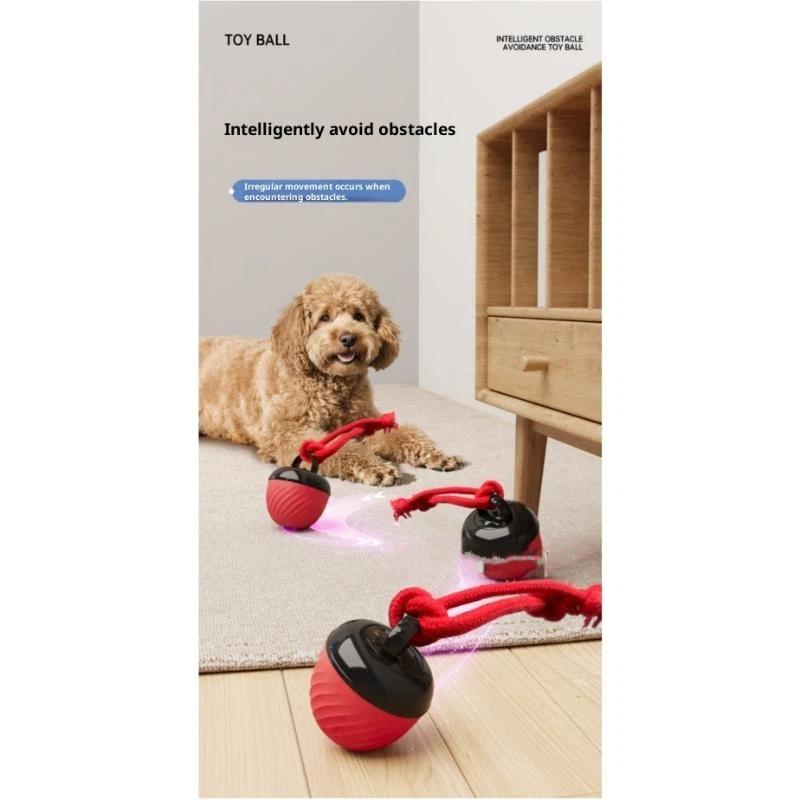 Smart Dog Toy Ball Electronic Interactive Pet Toy Moving Ball Rope Usb 3 Modes Automatic Moving Bouncing For Puppy Chew Products