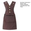 Cooking Apron Sleeveless Oil-proof Zipper Pocket Western Style Lapel Plaid Pattern Cotton Apron Waistcoat Housework Workwear Daily Use