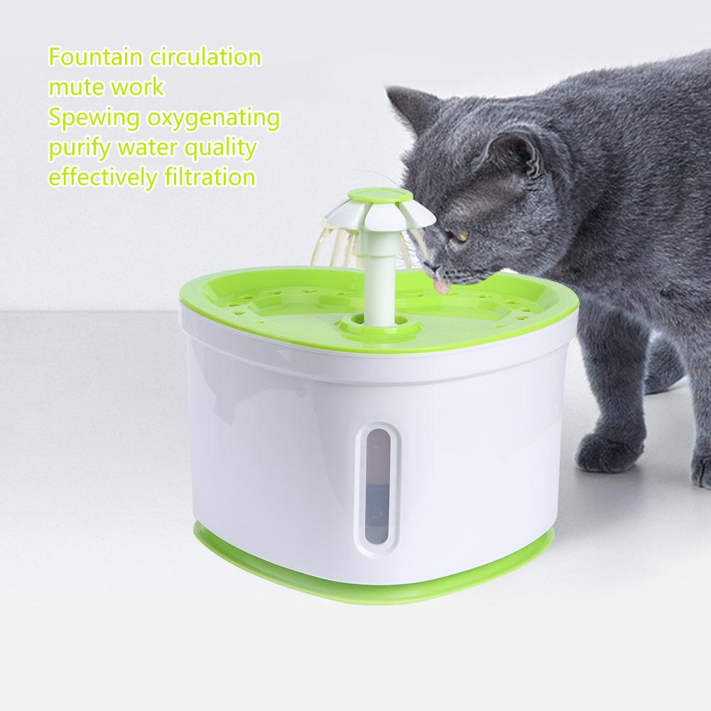 Fontanna Automatyczna do Picia dla Psa Kota w Kształcie Serca z Lampką LED, Ostrzeżenie o Braku Wody i Awarii