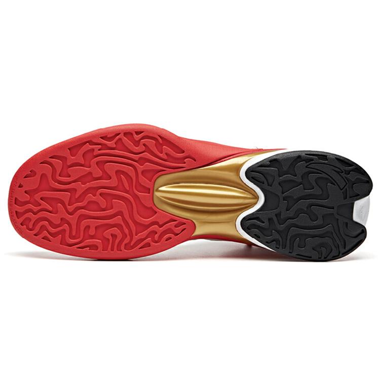 New ANTA UFO2.0 Basketball Shoes Men Mid Top ANTA White/University Red/Metal Gold 112011608-5