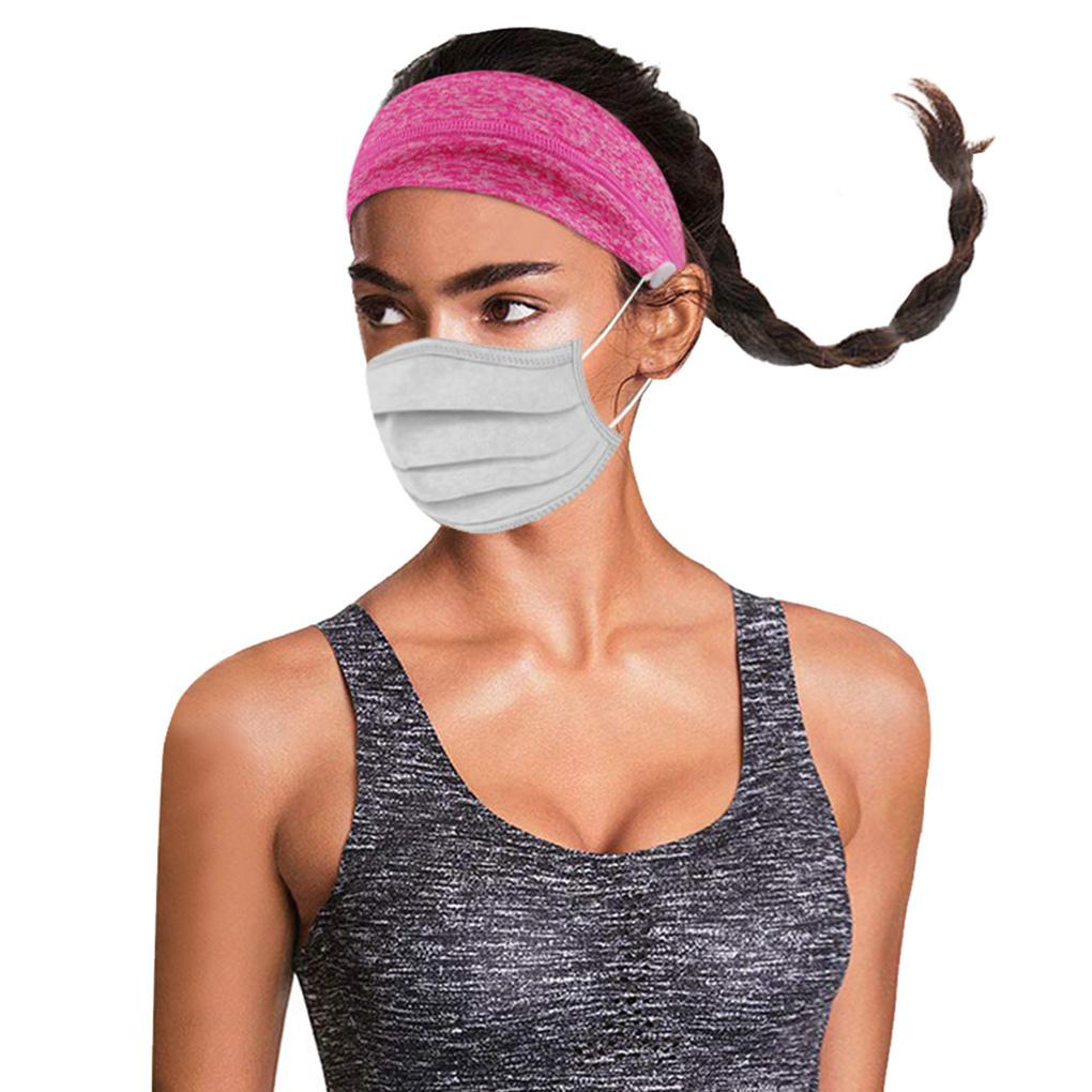 Outdoor Sports Headband with Buttons Women Men Running Jogging Knitted Elastic Hairband