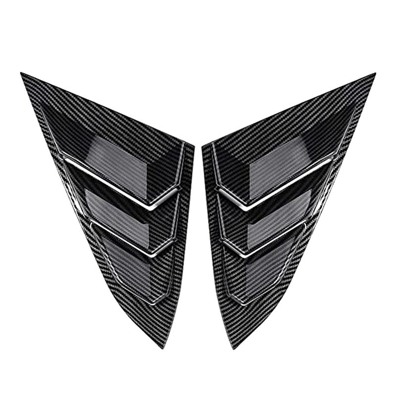 For Honda Civic Sedan 10th Gen 2016-2020 Car Sticker Rear Side Window Louvers Air Vent Scoop Shades Cover Trim Blinds Carbon
