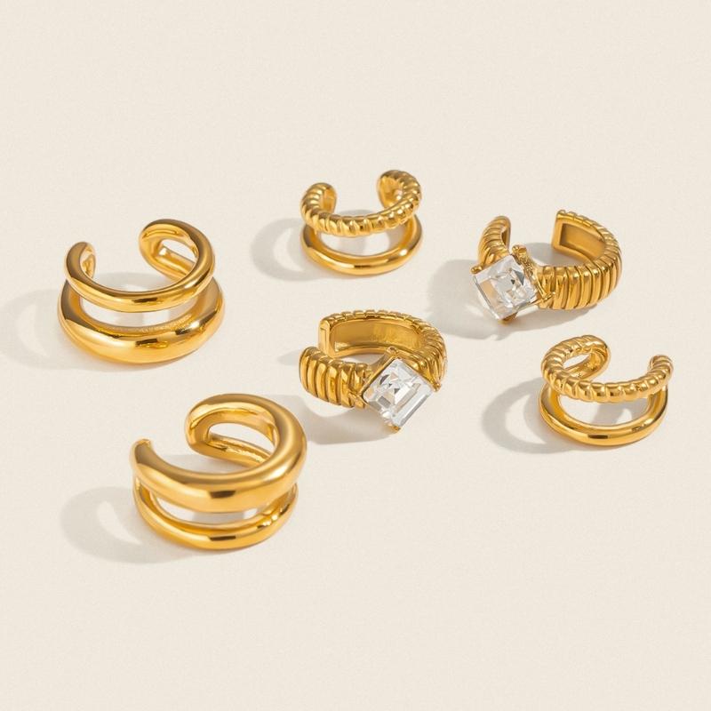 Minimalist Clip-On Ear Cuff Earrings Pair, No Piercing Outer Ear Accessory for Everyday Styling, Dates and Travel