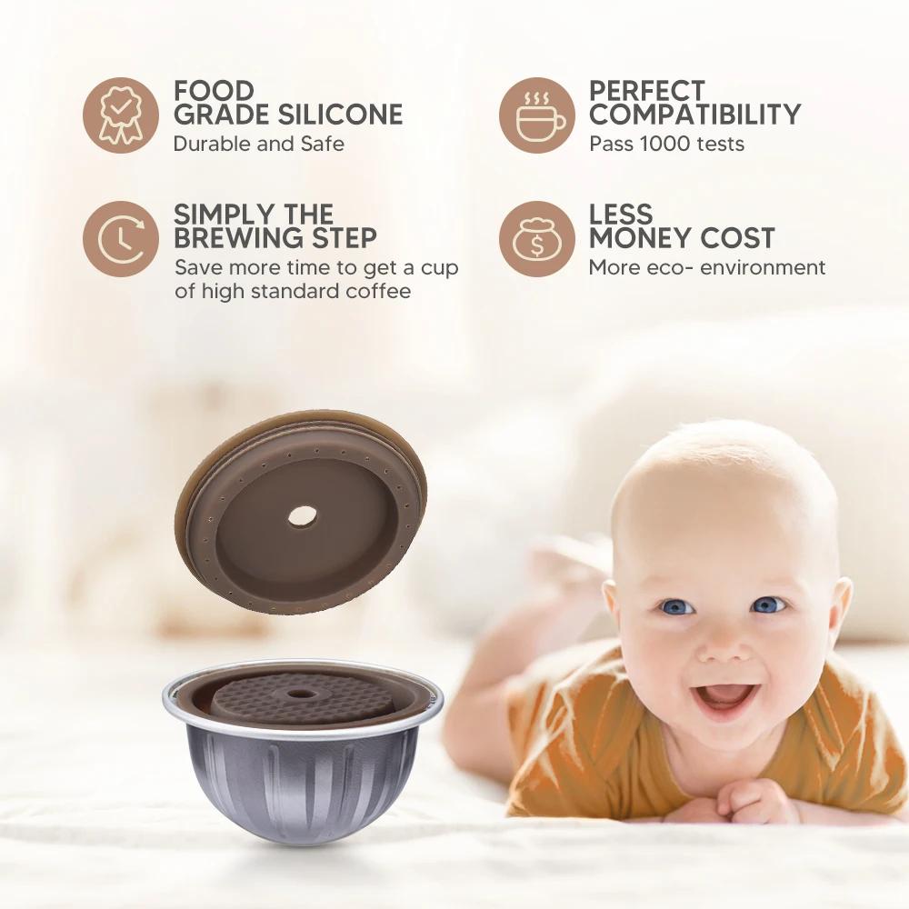 Opakovaně použitelná Nespresso Vertuo Opakovaně použitelná kapsle víčko Silikonový kryt Plnitelné Nespresso kapsle pro Nespresso Vertuoline & Vertuo