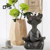 Meditation Cat Statue Sitting Kitten Resin Figurine Zen Yoga Animal Sculpture Home Office Bookshelf Desktop Decoration Ornament