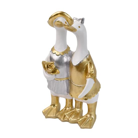 Statua di Anatra Carina, Ornamento di Anatra in Resina, Mini Figure di Anatra per Decorazione Interna Esterna Casa Ufficio