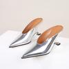European and American Style Gold Plus Size High Heels Shiny Pointed Toe Wedge Heels Sexy Patent Leather High-heeled Sandals