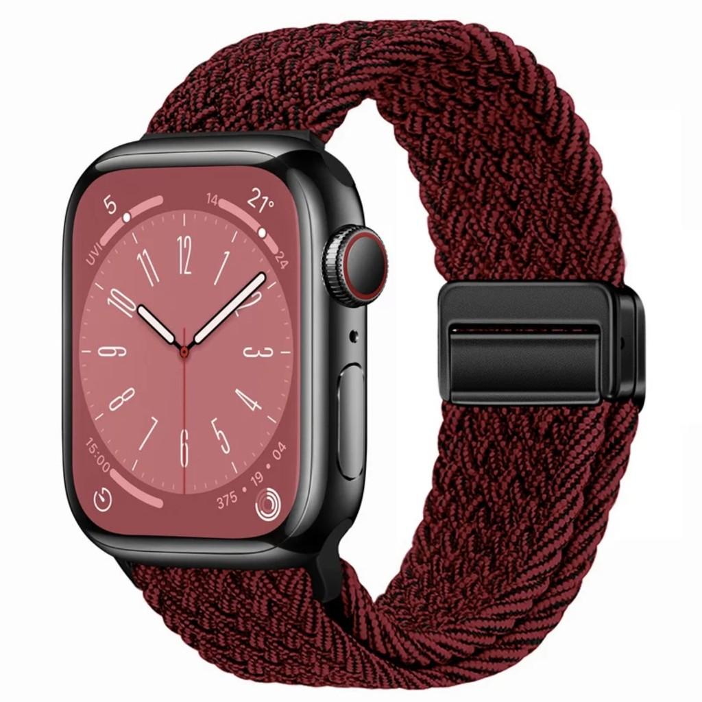 Nylon Braided Band Strap Compatible For Apple Watch S10 46mm 44mm 40mm 45mm 49mm 41mm 38mm iWatch Series Se 10 7 3 5 6 8 9 Ultra