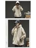 Men's Retro Street Style Hooded Jacket - Oversized, Solid Color, Trendy Brand