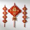 Chinesischer Knoten 3D Fu-Zeichen Anhänger für Wohnzimmer oder Eingang - Festliche Frühlingsfest Wandbehang