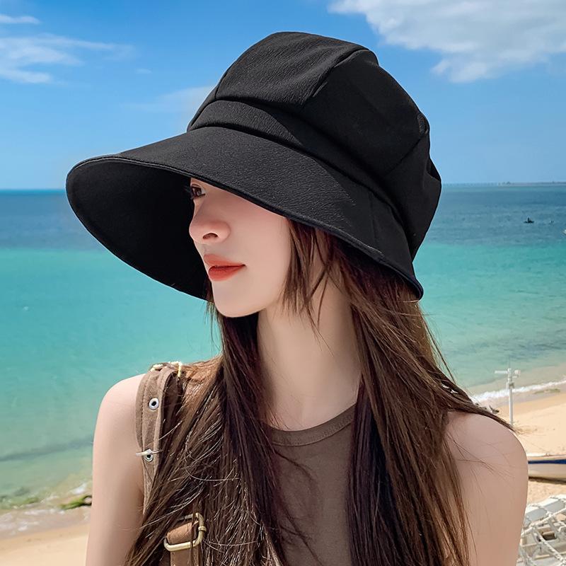 Stylish Breathable Unisex Wide Brim Sun Protection Bucket Hat Foldable Beret for Outdoor Beach Sun Hat