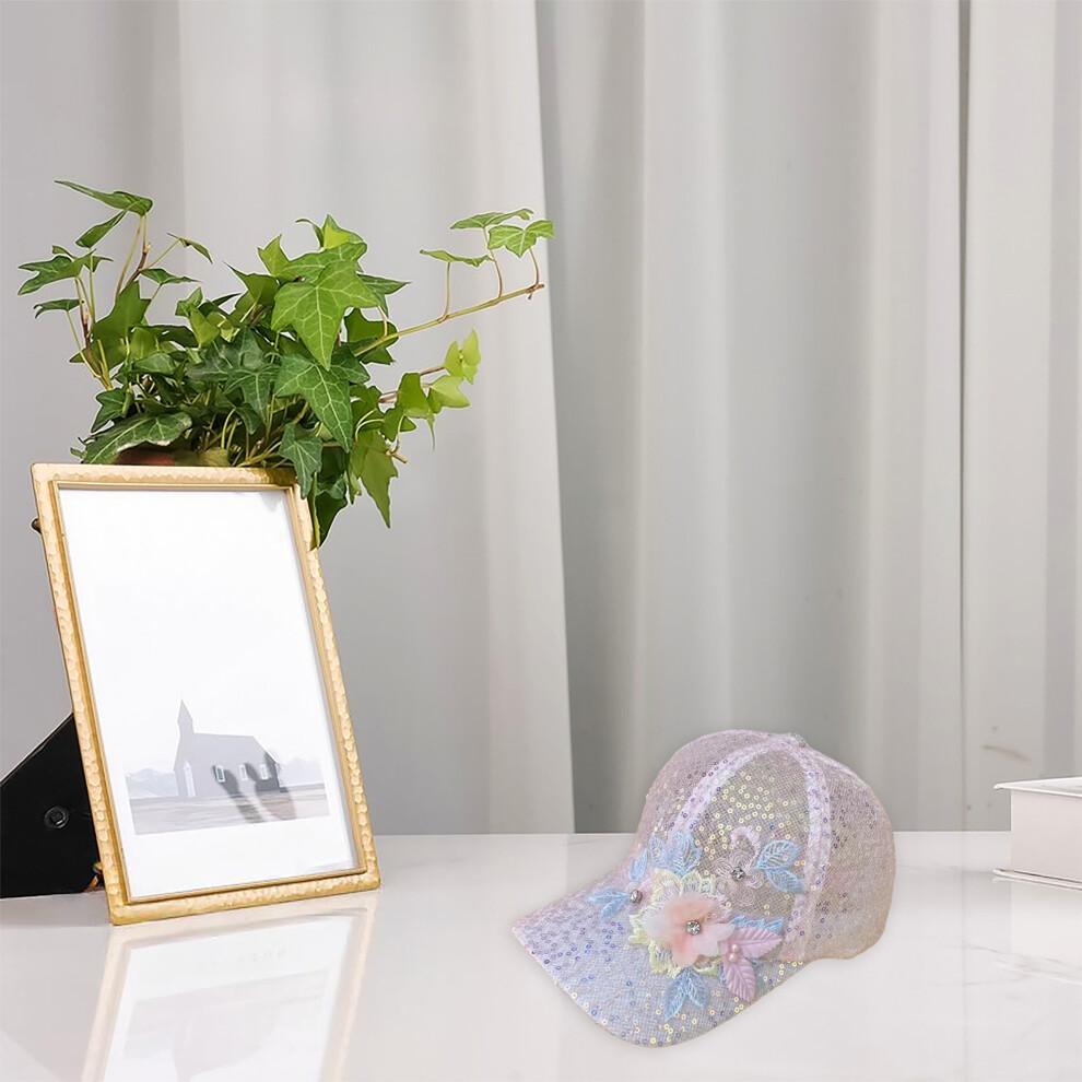 (Einheitsgröße, Rosa) Damen Baseballkappe mit Blumenstickerei, niedriges Profil, Sonnenhut, verstellbar, unstrukturiert, Dad Hat
