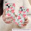 Colorful flower iPhone15promax mobile phone case Apple 14 transparent 13/12 large hole airbag anti-drop 11/16