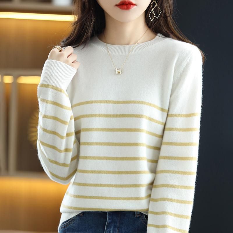 Dámský kašmírový svetr Qinghe kašmír 30% kašmír 70% vlna podzimní a zimní kašmírový svetr měkký a teplý