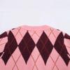European & American Style Women's Diamond Pattern Jacquard Jacket 