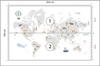 Photomural World Map With Cute Animals In Cartoon Style. Map For Nursery, Kids Room With Nature, Animals, Transports. Scandi Smooth Vinyl 254x184