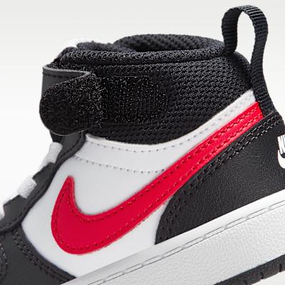 Nike Court Borough Mid 2 White Black University Red (TD)