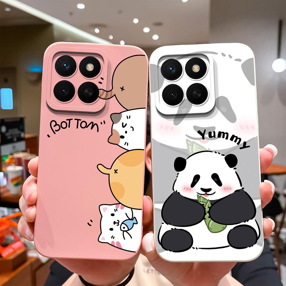 For Honor X8C 4G Case Fashion Design Soft Liquid Silicone Camera Protection Back Cover For HonorX8C X8 C Anti Drop Phone Cases