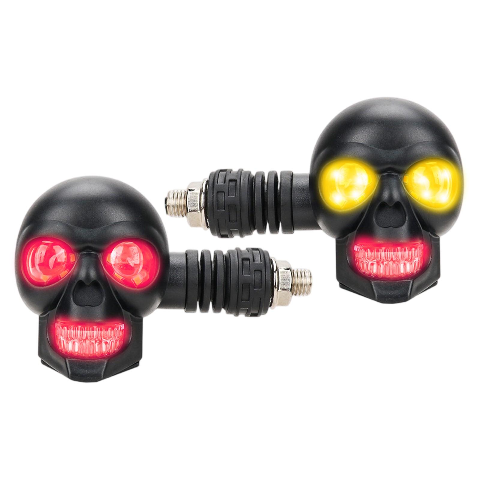 

12V Черепа Мотоциклетные Поворотники LED Модифицированные Фары Мотоциклетные Вспомогательные Фонари Фонари для Обслуживания One Size